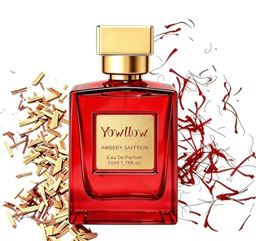 Yowllow- Ambery Saffron- Eau de Parfum- Inspired by Ba.ccarat Rou.ge-1.7 Fl Oz/50ML-Womens Perfume Long Lasting & Pure Fragrance Spray,Vegan & Cruelty-Free