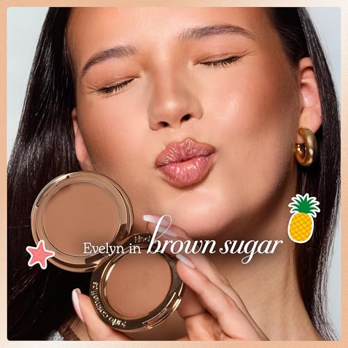 tarte macaron sculpt & bronze duo – 2-in-1 Cream + Baked Powder Bronzer, Contour Powder Face Makeup, Peptides and Hyaluronic Acid Hydrates & Plumps, vegan & cruelty-free, full size, brown sugar