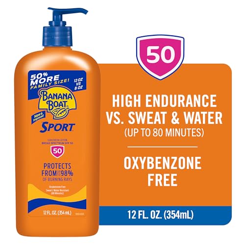 Banana Boat Sport SPF 50 Sunscreen Lotion, Family Size, 12 Fl Oz