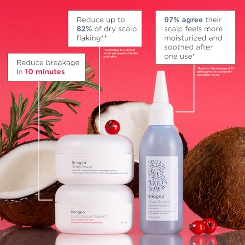 Briogeo Healthy Hair Delights Holiday Kit | Clean Hair Repair Gift Set for All Hair Types | Deep Conditioning Mask, Scalp Scrub & Rosemary Pre-Wash Oil | Vegan & Cruelty-Free
