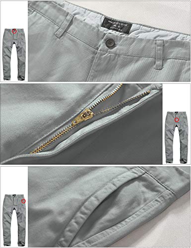 Match Mens Regular-Fit Casual Flat Front Chino Pants (34, 8118 Medium Gray)