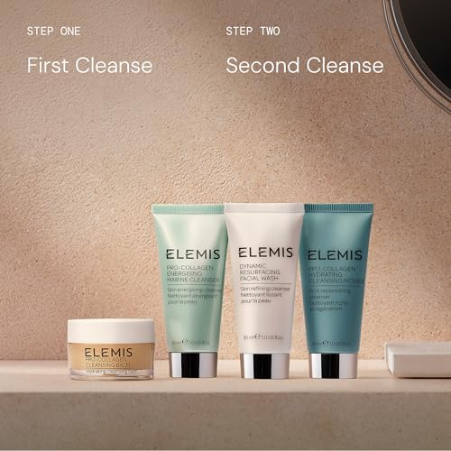 ELEMIS Double Cleanse Starter Collection – 4-Piece Skincare Set for Customized Cleansing – Includes Cleansing Balm, Mousse, Resurfacing Wash & Marine Cleanser – Discovery Set for All Skin Types