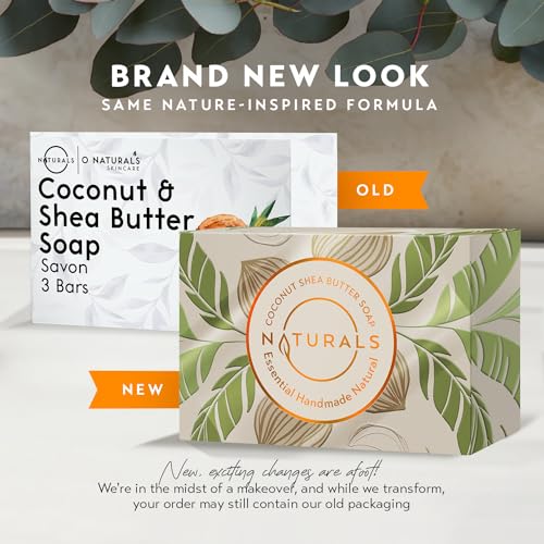 O NATURALS 3-Pack Organic Soap Bar 4oz each-100% Vegan Cold Process Body Wash Scented Premium Handmade Soap - Natural Soaps for Men Women, Face, Body - Coconut and Shea Butter - Mothers Day Gifts