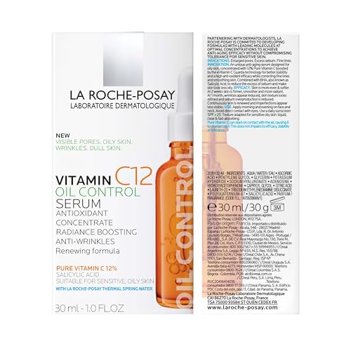 La Roche-Posay Pure 12% Vitamin C Serum with Hyaluronic Acid, 1.01 fl oz