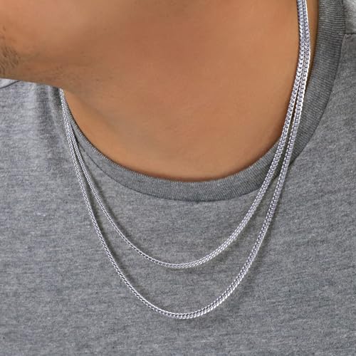 Nuragold 14K Real White Gold Miami Cuban Solid Link Chain Italian Necklace - 3.5mm,24"