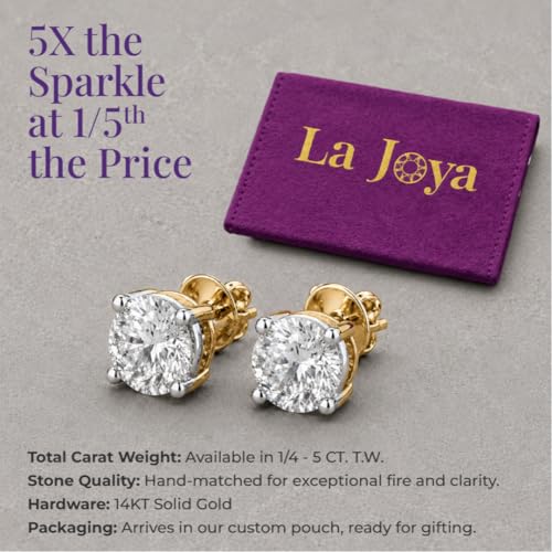 Diamond Earrings for Women | 1/6 CTTW Lab Created Small Diamond Studs