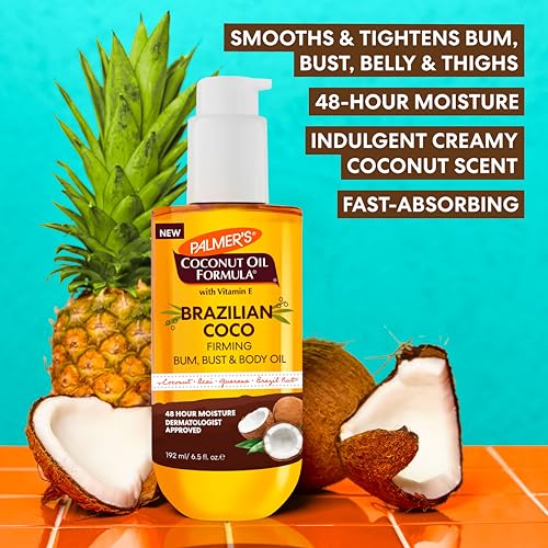 Palmer's Brazilian Cocoa Firming Body Oil, Coconut Oil Formula (6.5 Fl Oz)