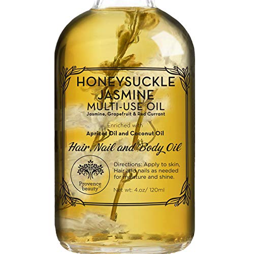 BEAUTE DE PROVENCE Honey Suckle Multi-Use Face, Body & Hair Oil - Hydrates Skin, Restores Shine - With Apricot, Coconut Oil & Vitamin E - 4 Fl Oz