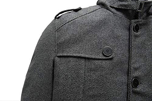 wantdo Men's Casual Coat Cold Weather Wool Jacket Overcoat Thick Grey Medium