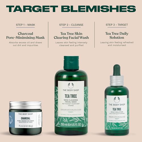 The Body Shop Charcoal Pore-Minimizing Mask | For Oily Skin, 0.6 Oz