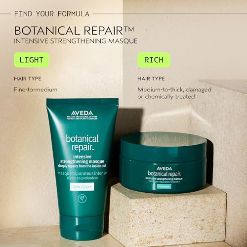 Aveda Botanical Repair Intensive Strengthening Masque Light | Bond-Building Hair Mask for Stronger Hair | Deep Conditioner | Detangles, Softens Fine to Medium Hair | 98% Naturally Derived*, 0.85 Fl Oz