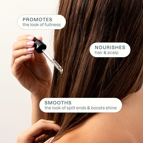 Cliganic Rosemary Oil for Hair & Scalp - Biotin & Jojoba Infused Repair Serum to Smooth & Soften Frizzy, Dry, Damaged Hair, Split Ends. Promote Fuller-Looking Hair, 2 Fl Oz