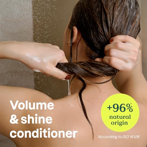 ATTITUDE Volume and Shine Hair Conditioner, For Thin Hair, Naturally Derived Ingredients, Vegan Detangler, Dermatologically Tested, Soy Protein & Cranberries, 8 Fl Oz