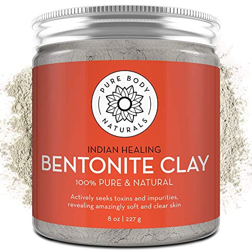 Pure Body Naturals Bentonite Clay Powder, Indian Healing Clay, 8 oz