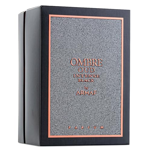 Armaf Ombre Oud Intense Black – Woody, Oriental, Amber, Smoky – Eau de Parfum Spray Long-Lasting Fragrance for Men, 3.4 Ounce / 100 ml