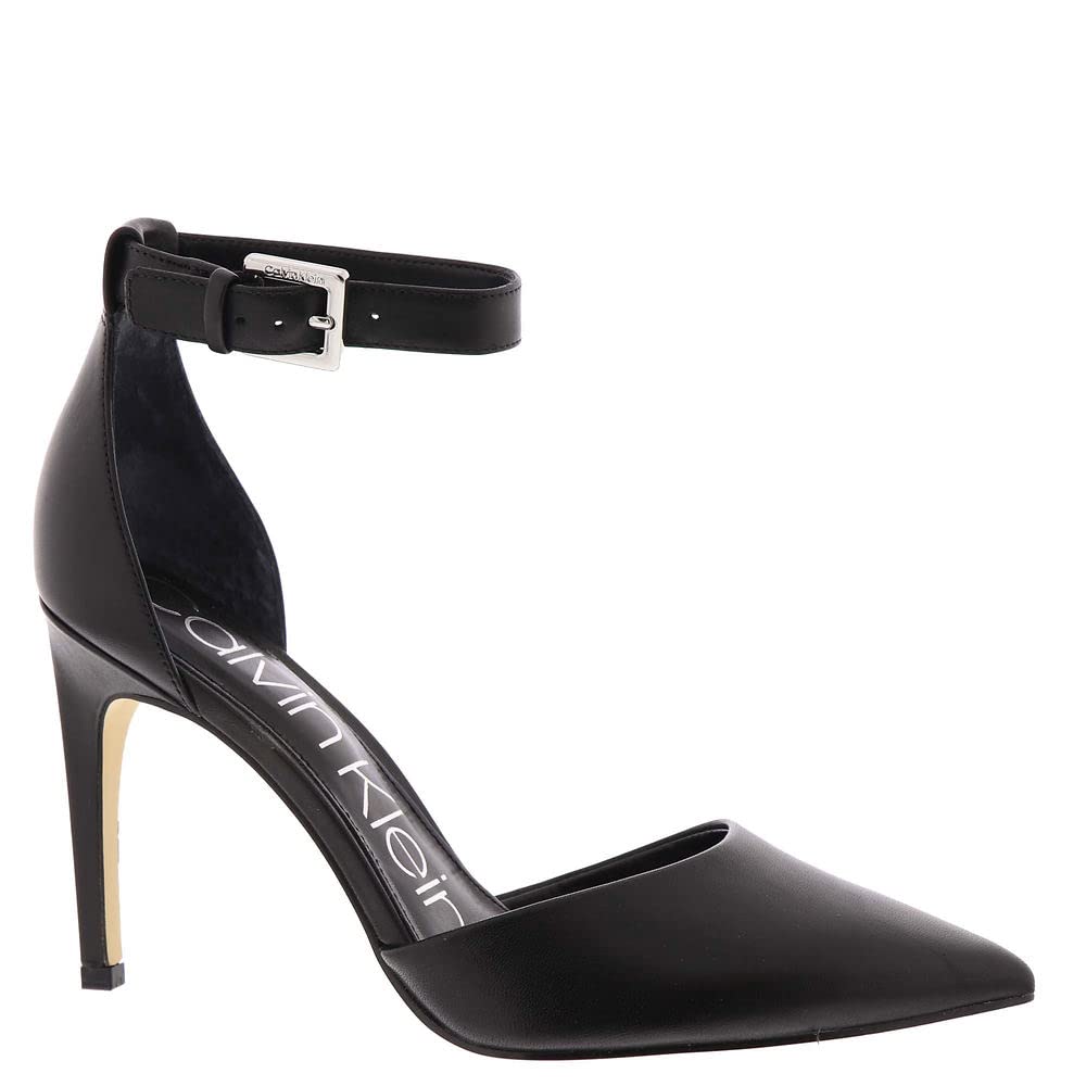 Calvin Klein Women's Hilda Pump, Black Leather, 8.5