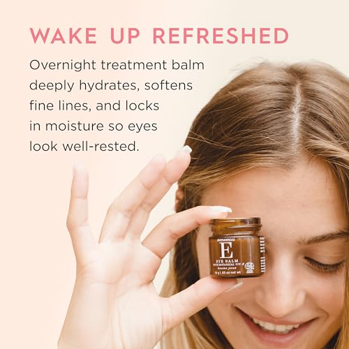 One Love Organics Botanical E Eye Balm – Overnight Eye Treatment for Fine Lines, Dry Skin & Puffiness, Certified Organic & Cruelty Free 0.5 oz