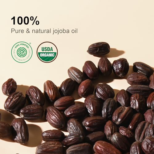 Yoken Organic Jojoba Oil 16oz, USDA Certified Cold Pressed for Skin Care