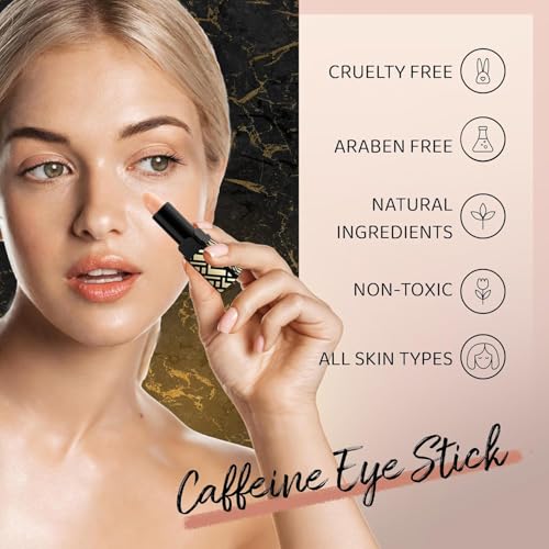 ANAREAL Caffeine Under Eye Balm Stick (1 Pack) – Hydrating Eye Care for Dark Circles & Puffiness, Cooling Eye Balm Stick for Eyes, Face & Under Eye Bags