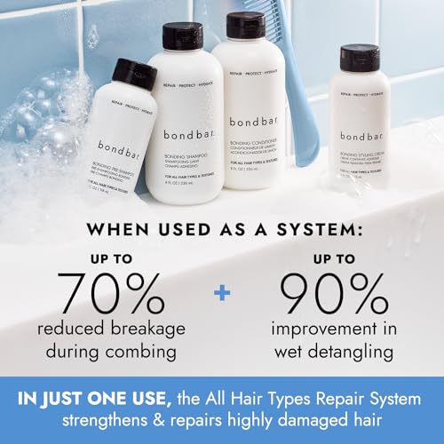 Bondbar Repairing Shampoo, Protects, Strengthens & Hydrates All Hair Types & Textures, Prevents Flyaways & Frizz, Adds Moisture & Shine, Vegan, CrueltyFree, 8 Fl. Oz.