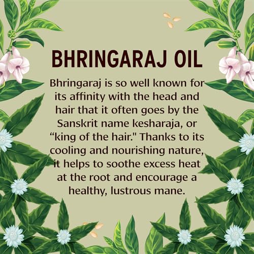 Banyan Botanicals Organic Bhringaraj Oil – Supports Healthy Hair Growth – Oil Made with Traditional Methods – 8 oz. – Non-GMO Sustainably Sourced Ayurvedic Hair Oil