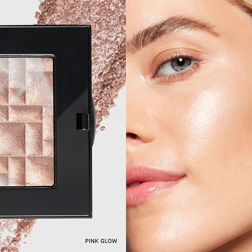 Bobbi Brown Highlighting Powder | Pearl-Infused Highlighter Makeup for Luminous Cheeks and Eyes with Gel-Powder Hybrid Technology | Natural Glow Radiance Booster, Pink Glow #1, 0.28 Ounce