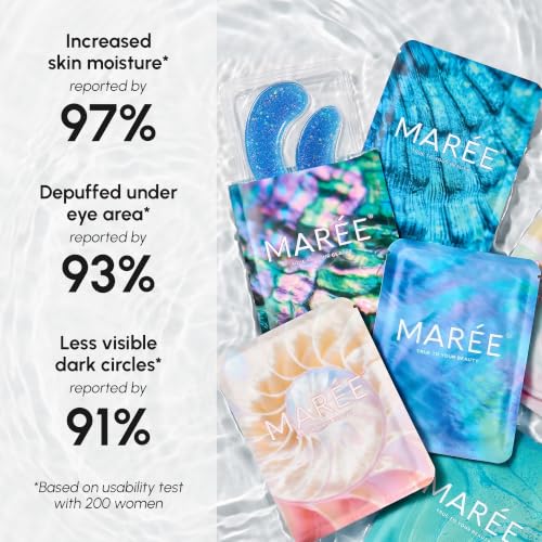 MAREE Eye Gels - Cooling Pads Under Eye Patches for Puffy Eyes and Dark Circles with Collagen & Hyaluronic Acid - Anti Wrinkles Under Eye Masks Skincare Treatment for Puffiness - Parches Para Ojeras