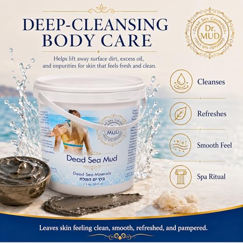 Dr. Mud's Dead Sea Mud Body Mask – Spa Quality Body Treatment, Deep Cleansing Skincare Detox Product for Men & Women