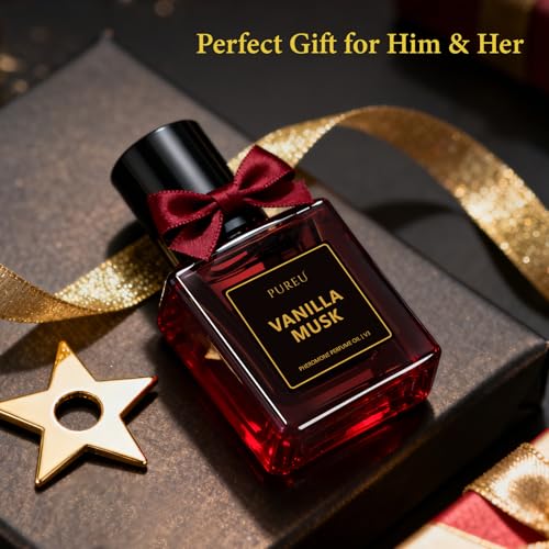 PUREU Pheromone Perfume for Woman, Vanilla Musk Perfume Long Lasting Pheromones Perfumes 0.34FL OZ/10ML Roll On Travel Size Essential Pheromone Oil Fragrance Eau De Parfum, Made in USA