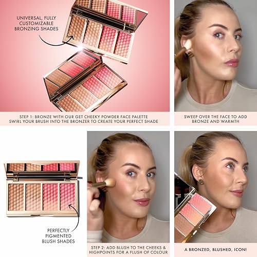 ICONIC LONDON Get Cheeky Face Powder Palette | 4 Matte & Shimmer Shades