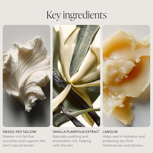 TALOVA Grass-Fed Tallow Lip Balm, Coco Vanilla, Moisturizing