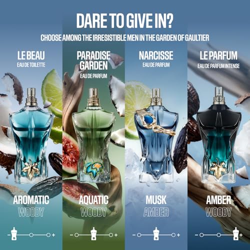 Jean Paul Gaultier Le Beau Narcisse Eau de Parfum for Men - Long Lasting Amber Musk Men's Cologne with Bergamot, Musk & Tonka Bean - Designer Fragrance Spray, 2.5 oz