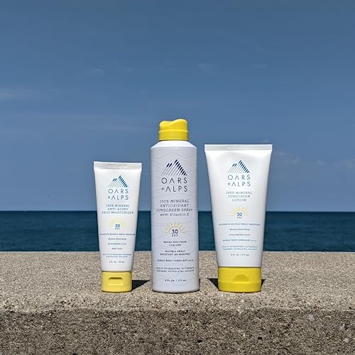 Oars + Alps SPF 30 Mineral Body Sunscreen Spray, Blends Well, 2pk, 6oz