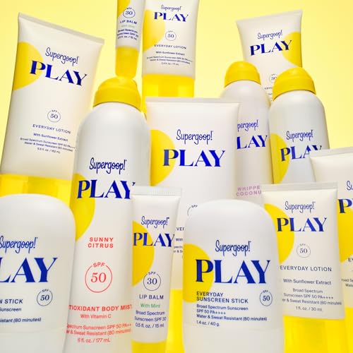 Supergoop! PLAY Everyday Face Lotion SPF 50 - Lightweight, Non-Greasy Formula - Natural Finish - Fragrance Free - Water & Sweat Resistant - All Skin Types - 1.7 fl oz