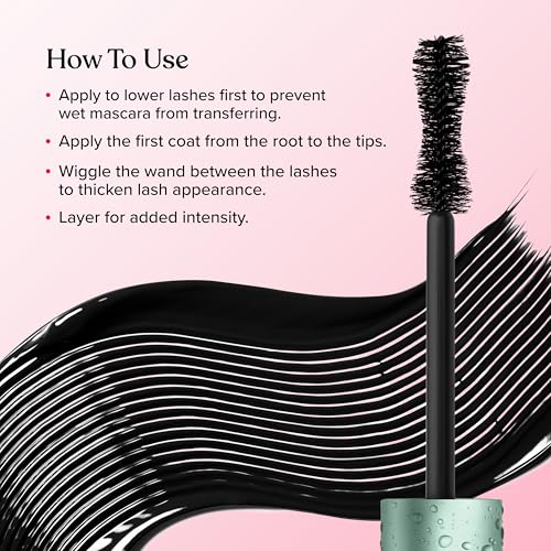 Too Faced Better Than Sex Waterproof Mascara | Volumizing and Lengthening Waterproof Mascara + Hourglass Brush | Formula for Dramatic Lashes | Cruelty-Free Eye Makeup, Black, 0.27 Fl Oz
