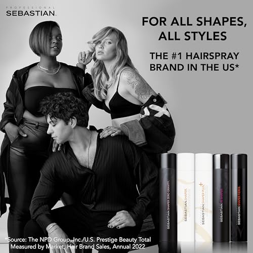 Sebastian Professional Shaper Mini Hairspray, 50 VOC% | Flexible to Medium Hold | Brushable with Control | Travel Size, 1.5 oz