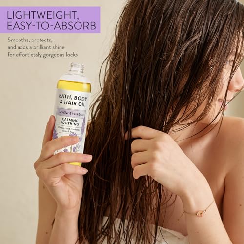 Autumn Shower Bath Oil Body Oil with Shea Butter, Lavender, Eucalyptus Mint, Coconut Scent Bath Oils, Gifts for Women, 34.4 fl oz (Pack of 4)