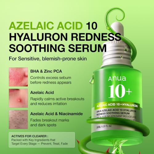 Anua Azelaic Acid 10 Hyaluron Redness Soothing Serum, 1.01 fl oz