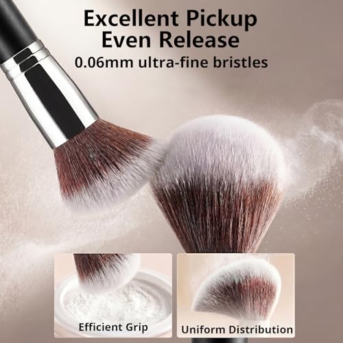 BEAKEY Makeup Brushes set with 2 Blending Sponges,10 Brush Face and Eye Set