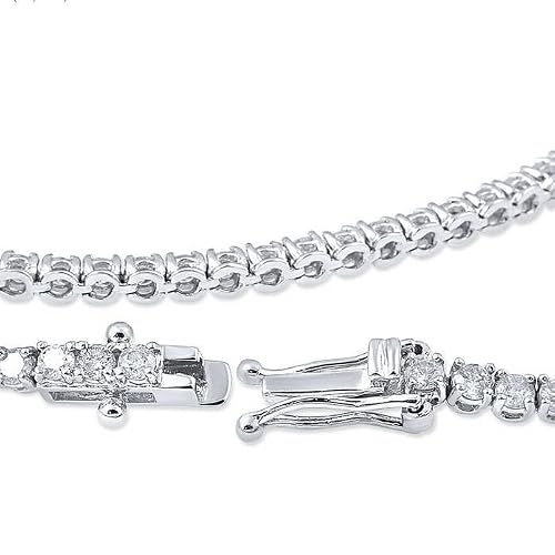 Pompeii 3ct Round Diamond Tennis Bracelet 14K White Gold Women's 7"