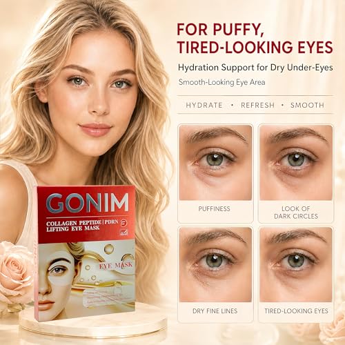 GONIM Under Eye Patches for Puffy Eyes and Dark Circles, Collagen, Eye Mask
