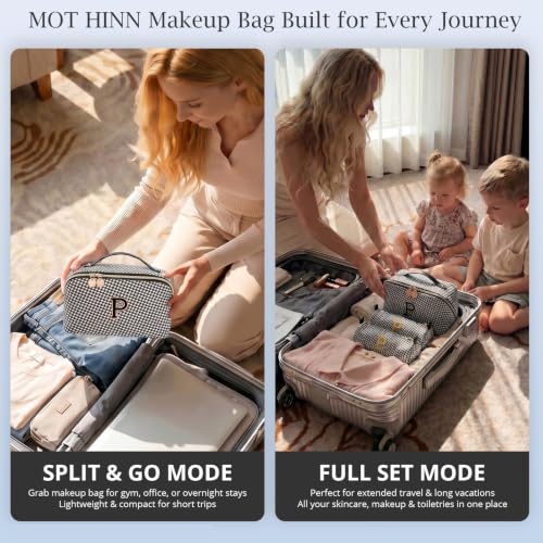 Personalized Gift Travel Makeup Bag: Initial Makeup Organizer Bag for Women