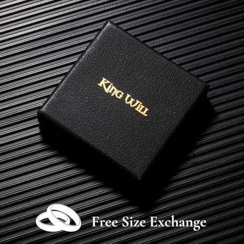 King Will Men Damascus Steel Wedding Band Size 10