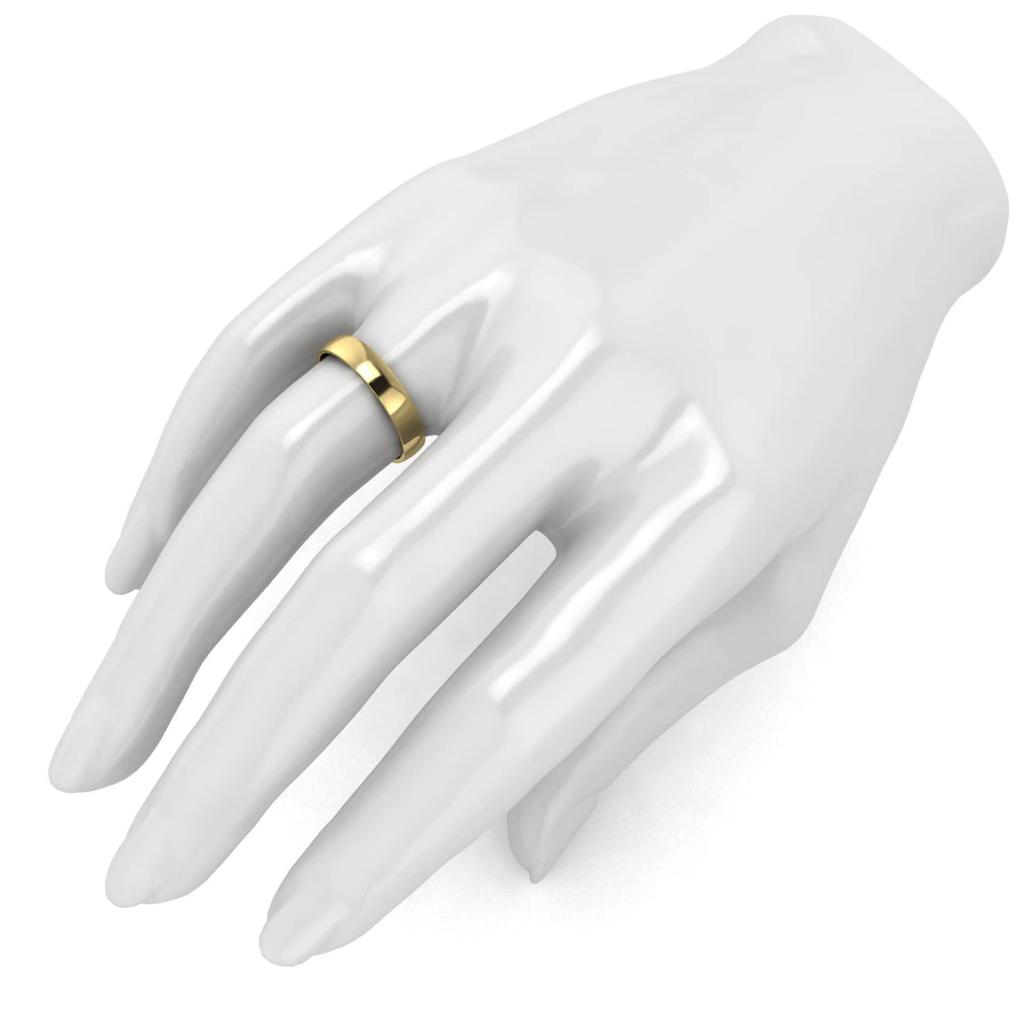 LANDA JEWEL Unisex Solid 14k Yellow Gold 4mm Comfortable Traditional Highly Polished Wedding Ring Plain Band (9)