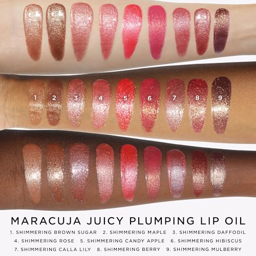 tarte maracuja juicy plumping lip oil - Hydrating & Volumizing Lip Plumper Gloss Balm with Nourishing Hyaluronic Acid, Plumps & Moisturizes, Vegan & Cruelty-Free, full size, shimmering mulberry