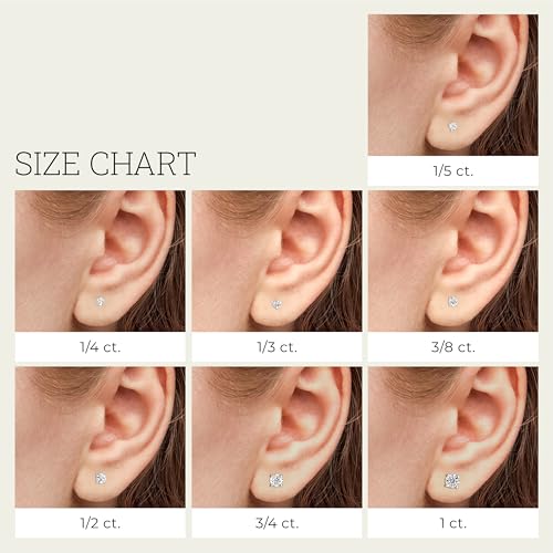 Gilded Lab Diamond Stud Earrings in 10K White Gold | 1/4 ct, Round