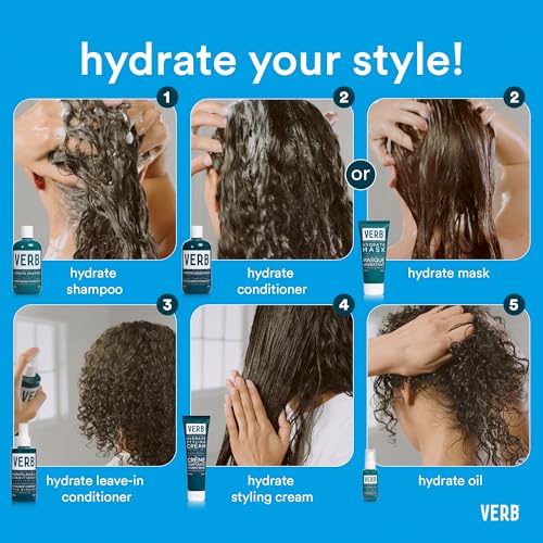 VERB® Hydrate Shampoo Cleanses Dry and Frizzy Hair to Reduce Frizz and Add to Moisture Hair, 12 oz