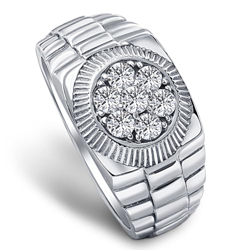P3 POMPEII3 Pompeii Men's 3/4 Ct T.W. Diamond Ring 14k White Gold Lab Grown - Size 10 (GH,VS)