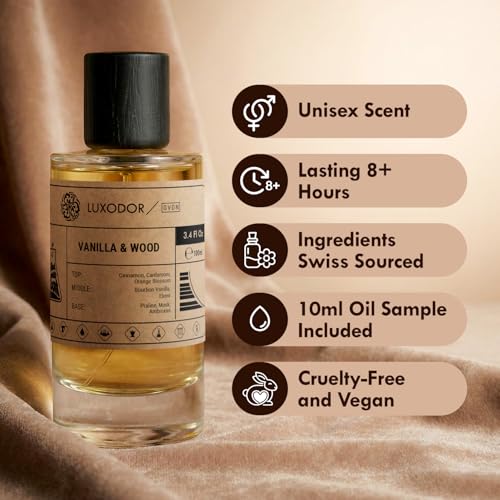 Luxodor Inspired by Althair Perfume for Men |Vanilla & Wood Eau de Parfum, 3.4 fl oz (100ml) | Long Lasting Fragrance | Vegan, Clean Ingredients