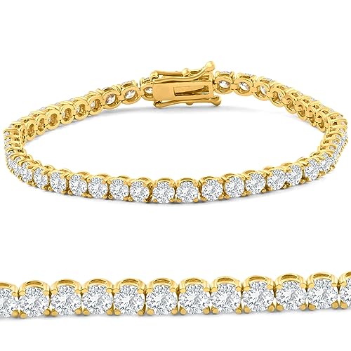 Pompeii 8.00Ct Diamond Tennis Bracelet 14k Gold Lab Grown 7" (G/H,VS1-VS2)
